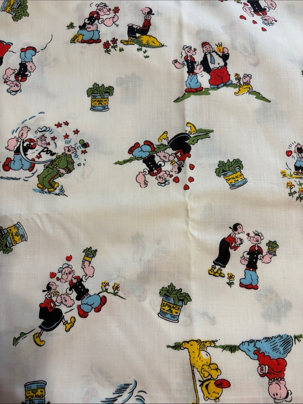 😍NEW!! CLASSIC POPEYE CARTOON FABRIC!! 2 1/4 YARDS
